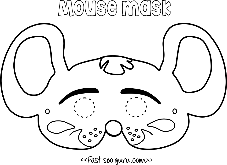 Printable mouse mask coloring in mask for kids